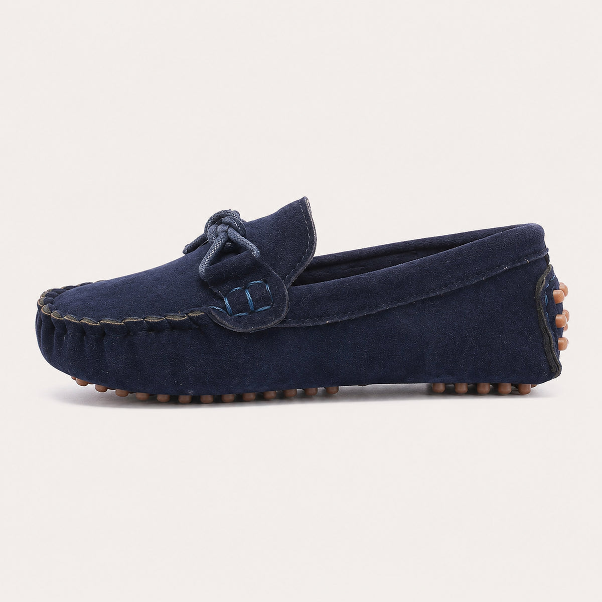 Mocassin Enfant Automne En Daim Bleu Marine - vue du dessus