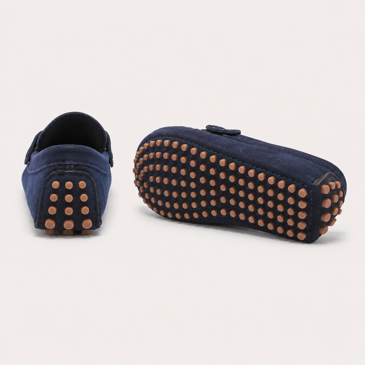 Mocassin Enfant Automne En Daim Bleu Marine - vue de la semelle