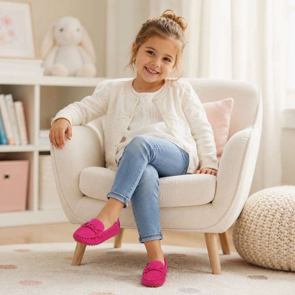 Mocassin Enfant En Daim - porté