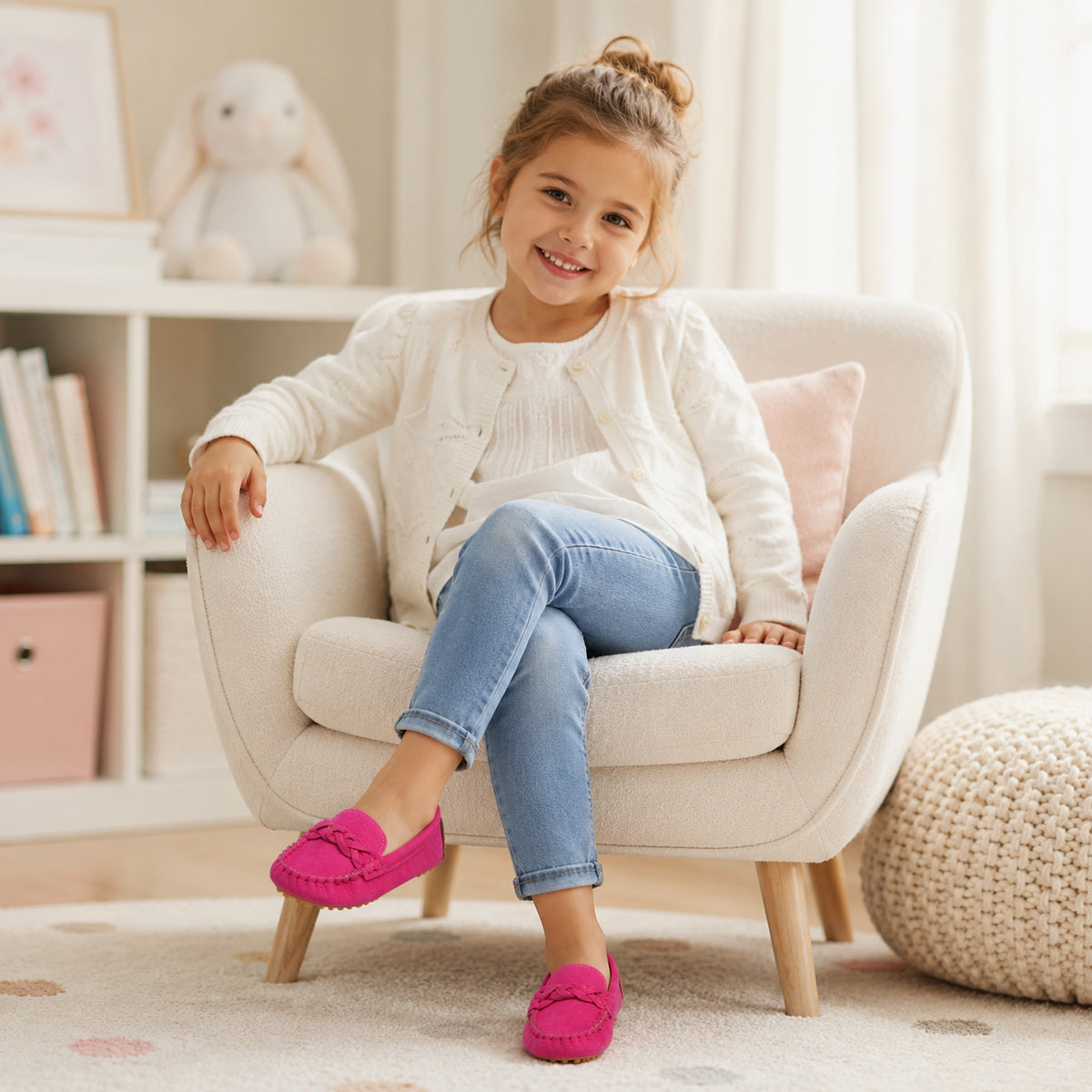 Mocassin Enfant En Daim - porté