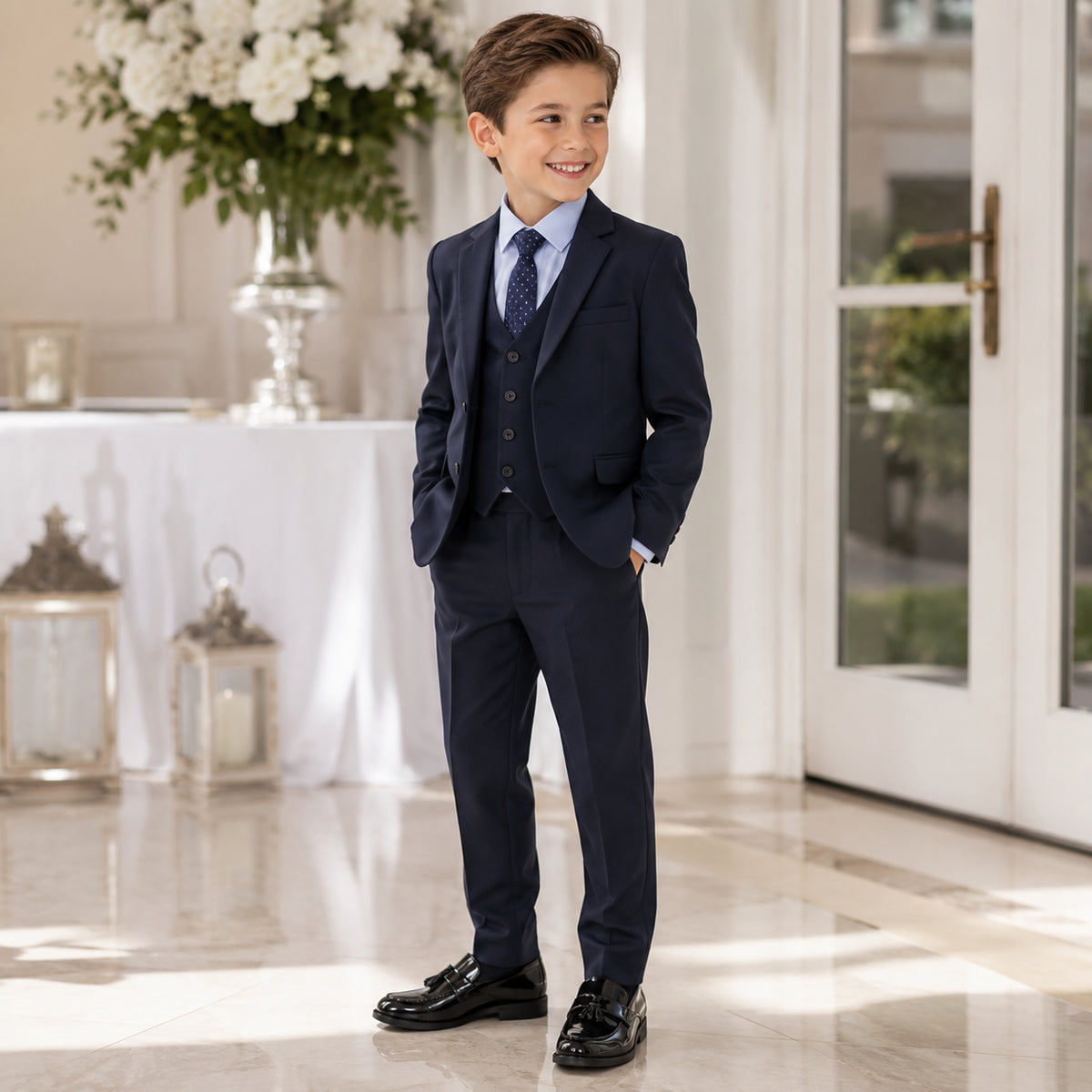 Mocassin Enfant Simili-Cuir Verni De Cérémonie - porté