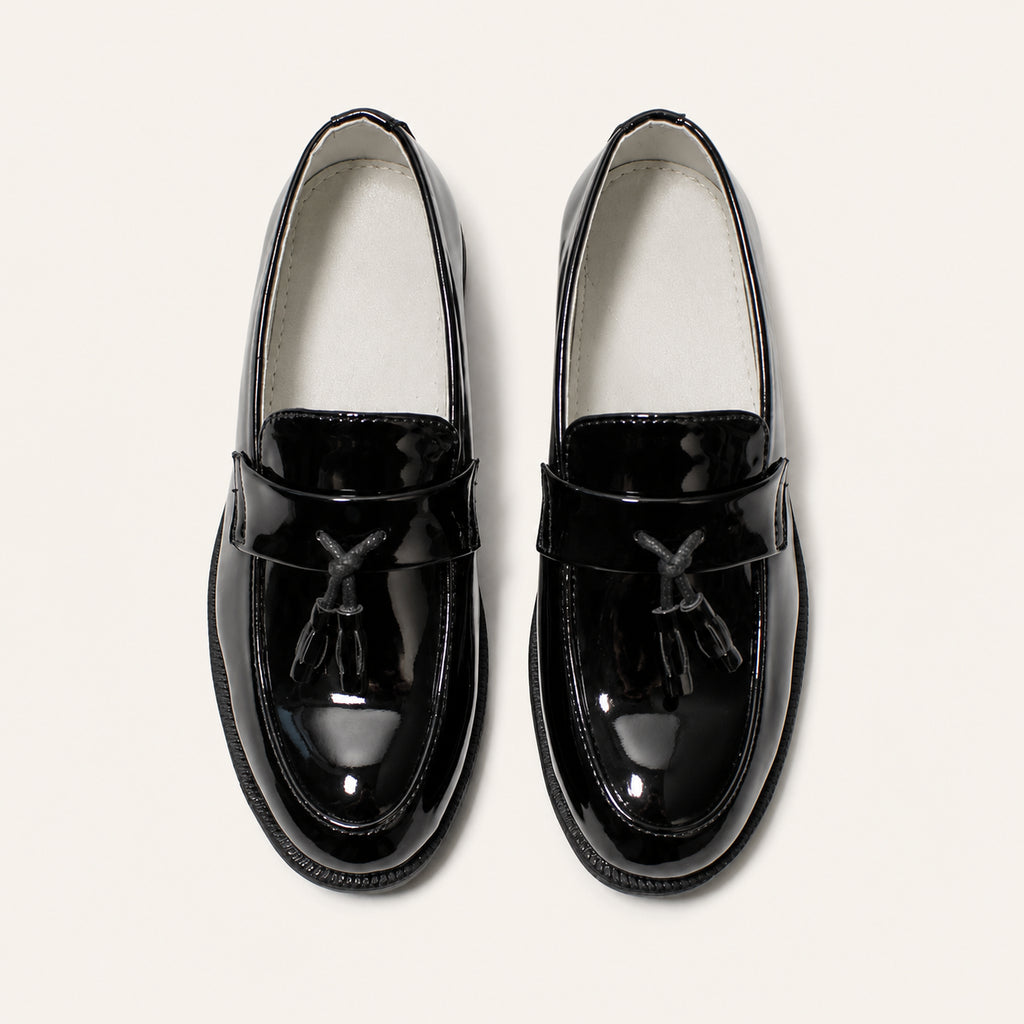 Mocassin Enfant Simili-Cuir Verni De Cérémonie - vue du dessus
