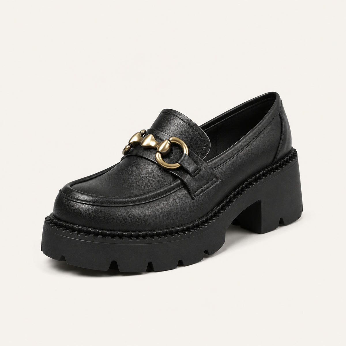 Mocassin Femme À Plateforme Talon Épais - vue 3/4