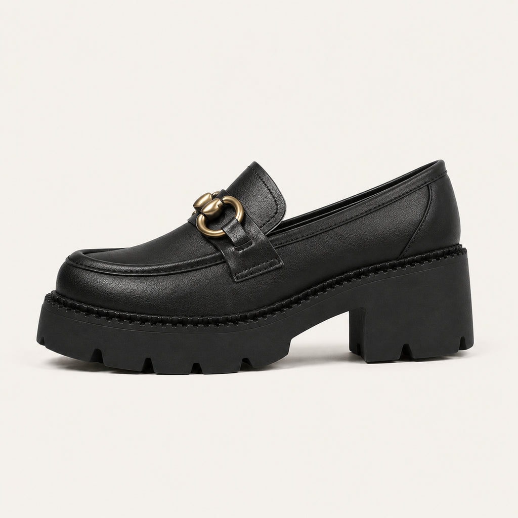 Mocassin Femme À Plateforme Talon Épais - vue de côté