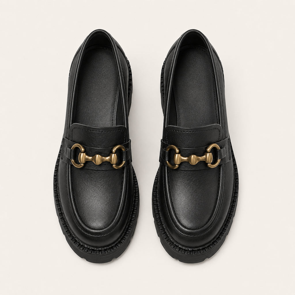 Mocassin Femme À Plateforme Talon Épais - vue du dessus