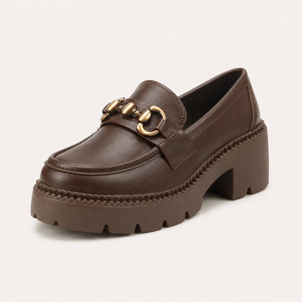 Mocassin Femme À Talon À Plateforme Épais - vue 3/4