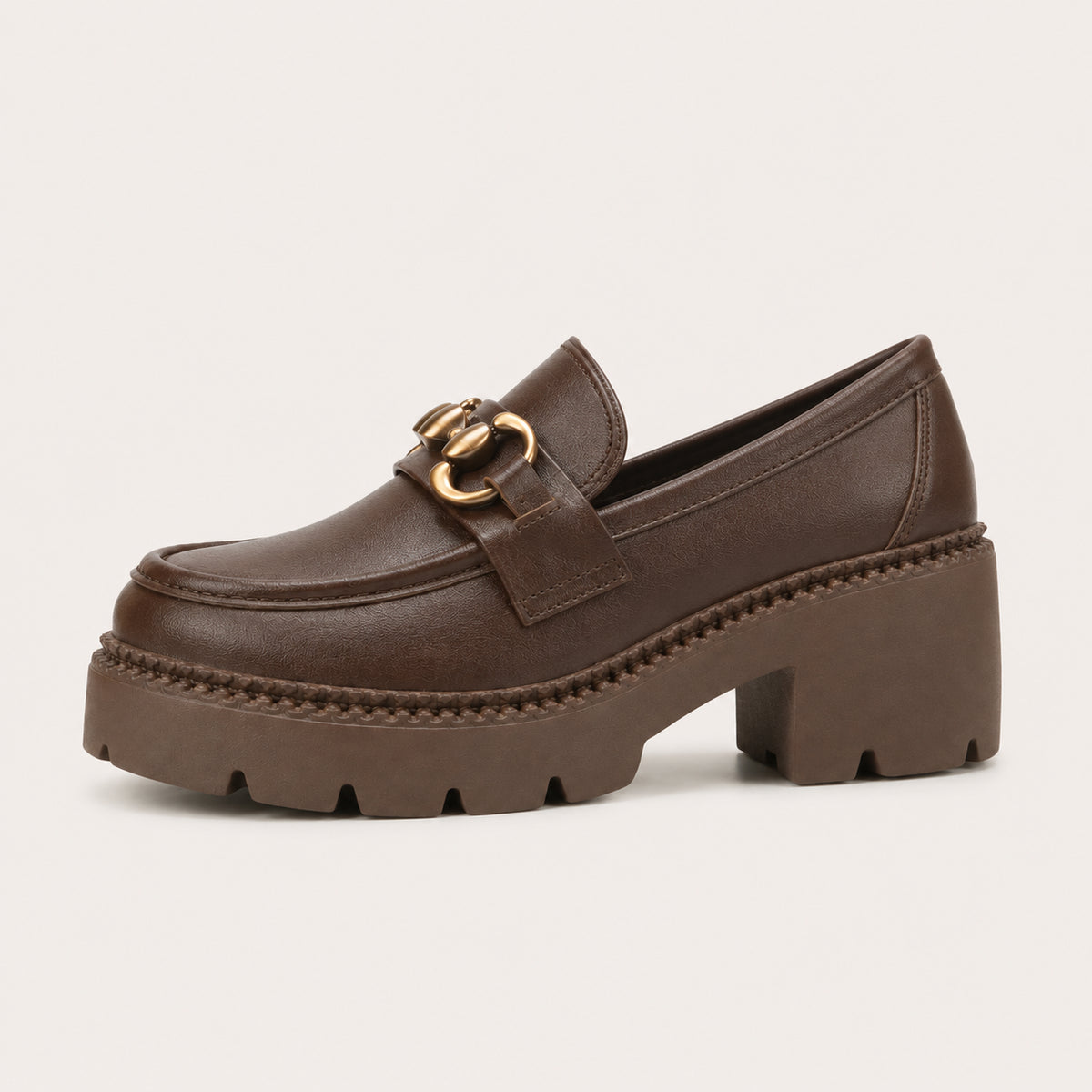 Mocassin Femme À Talon À Plateforme Épais - vue de côté