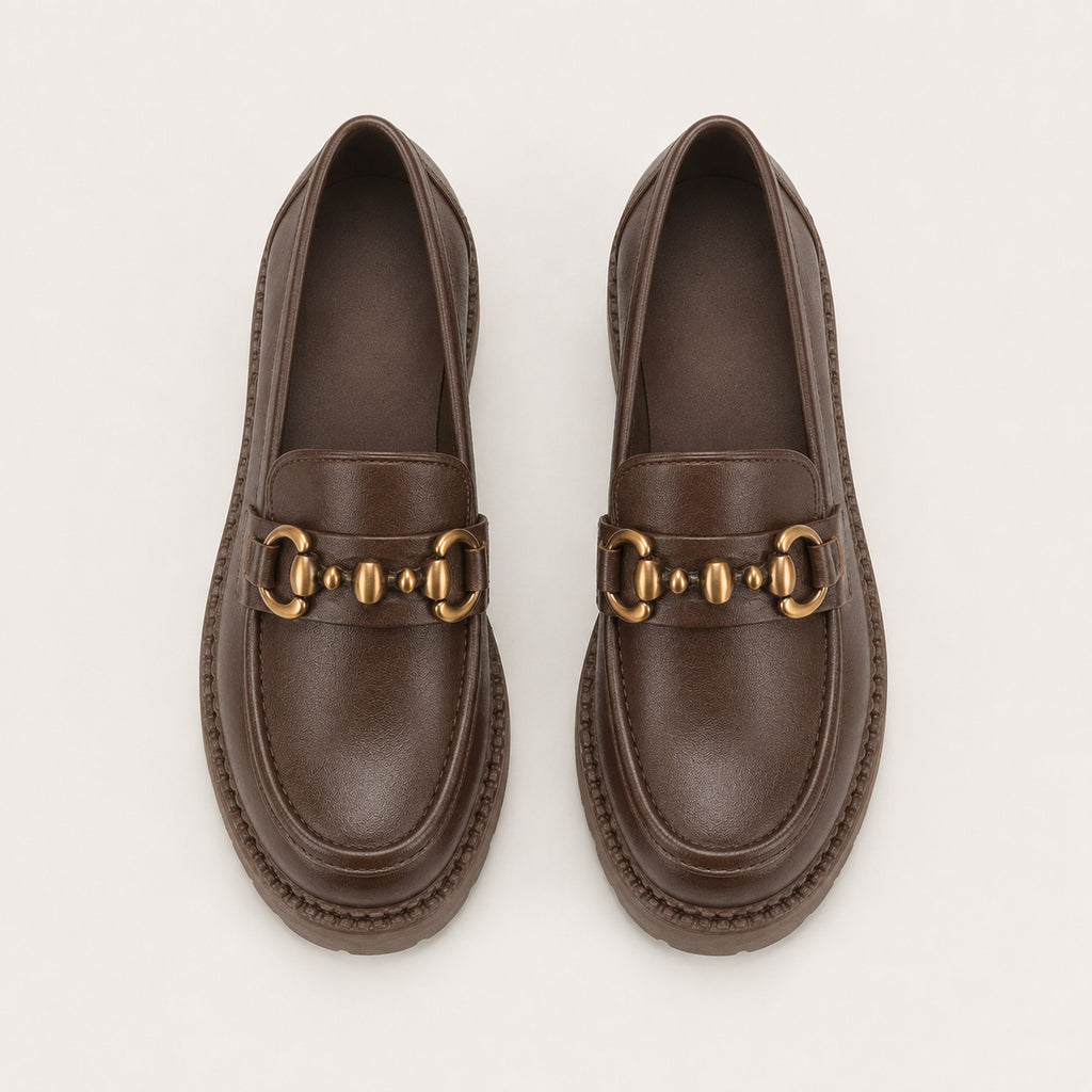 Mocassin Femme À Talon À Plateforme Épais - vue du dessus