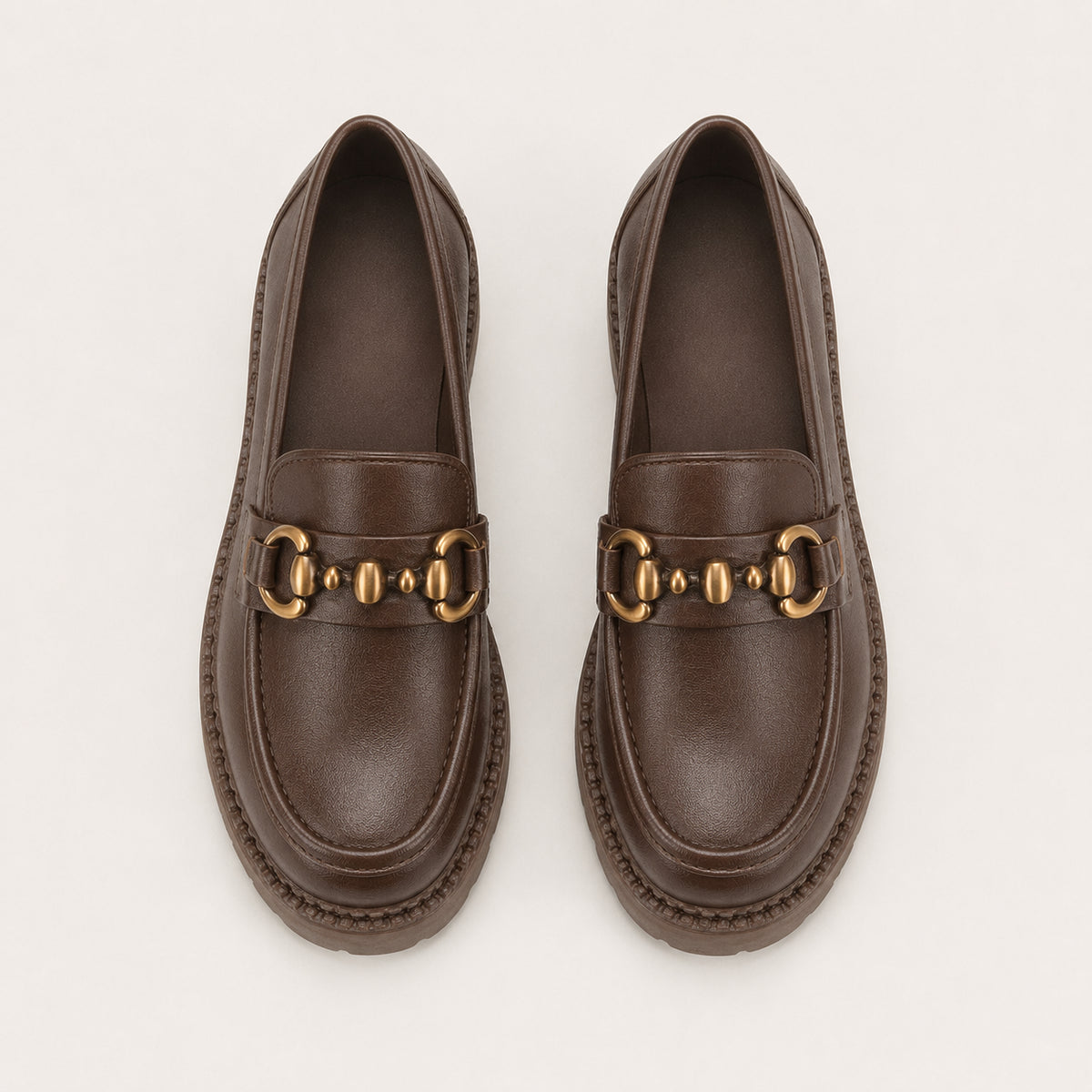Mocassin Femme À Talon À Plateforme Épais - vue du dessus
