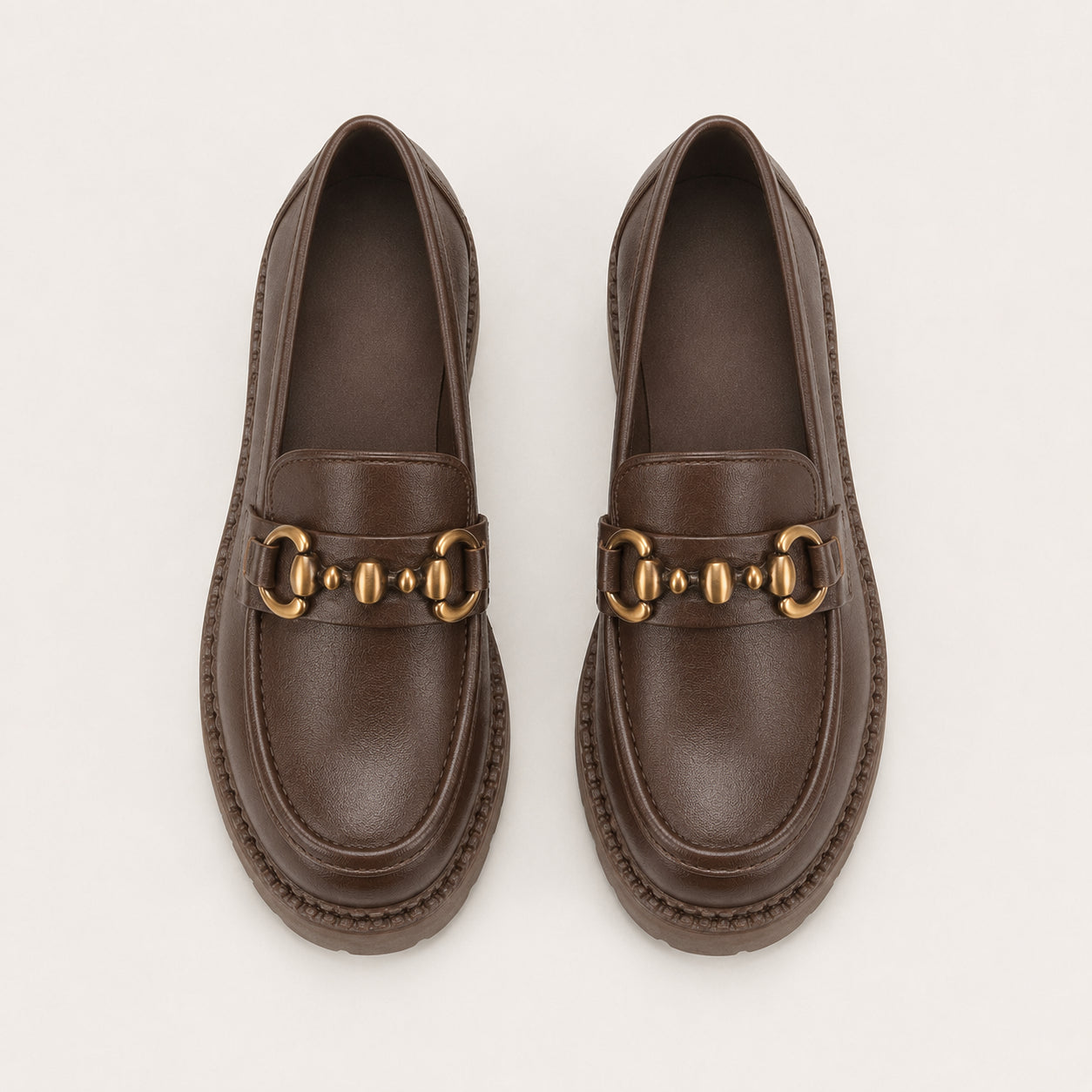 Mocassin Femme À Talon À Plateforme Épais - vue du dessus