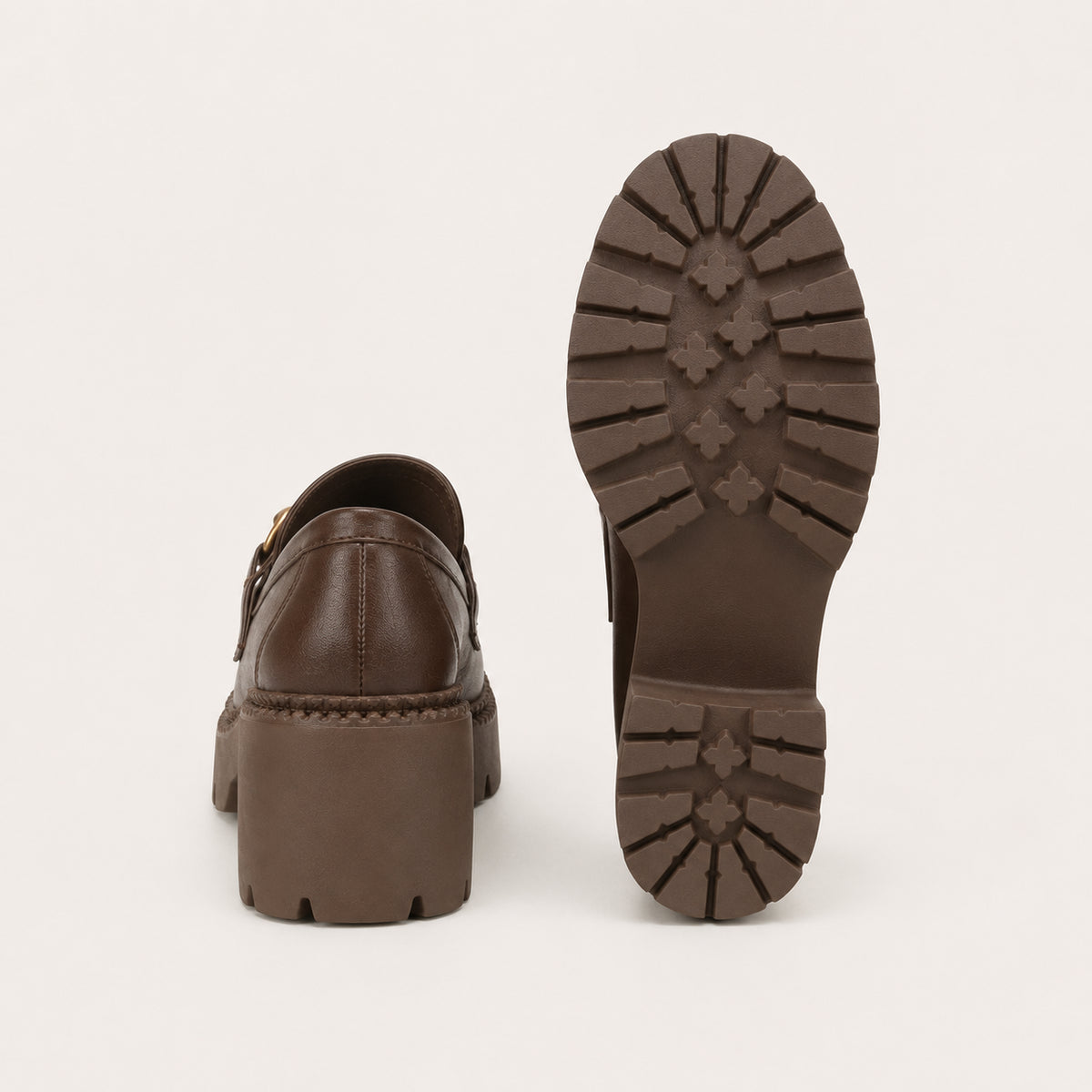 Mocassin Femme À Talon À Plateforme Épais - vue de la semelle