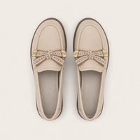 Mocassin Femme Caoutchouc Beige - vue du dessus