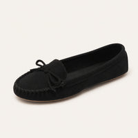 Mocassin Femme En Suédine Plats - vue 3/4