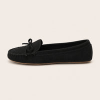 Mocassin Femme En Suédine Plats - vue de côté