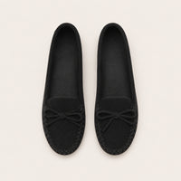 Mocassin Femme En Suédine Plats - vue du dessus