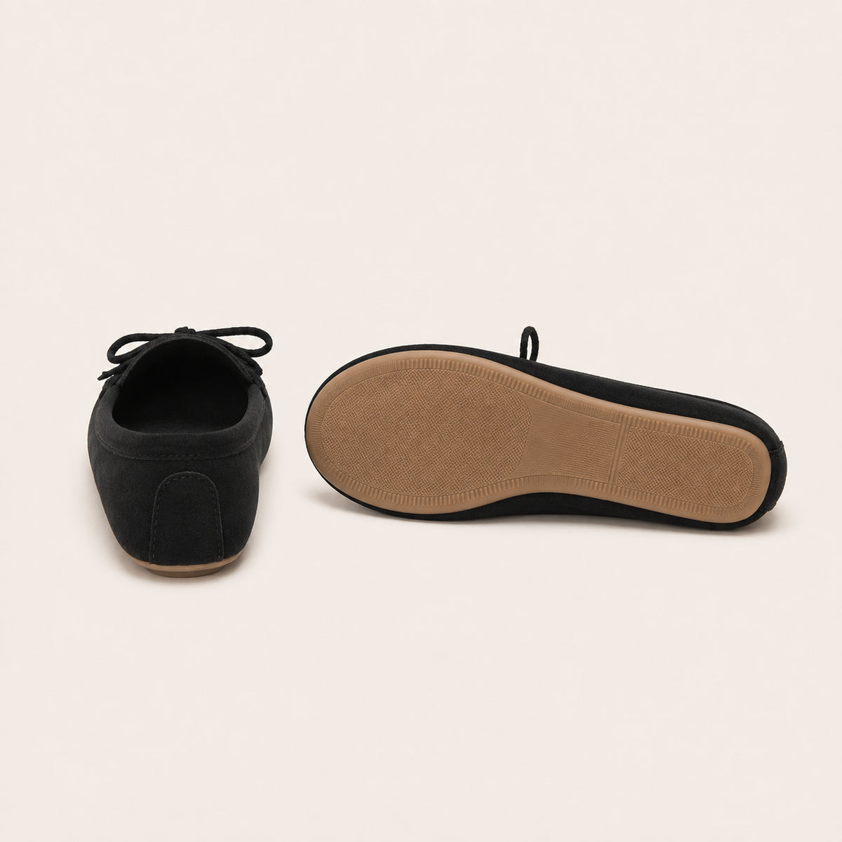 Mocassin Femme En Suédine Plats - vue de la semelle