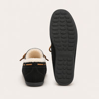 Mocassin Femme Noir Fourrés D'Hiver - vue 3/4