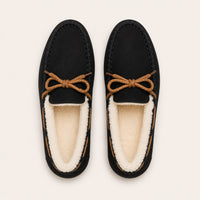 Mocassin Femme Noir Fourrés D'Hiver - vue du dessus