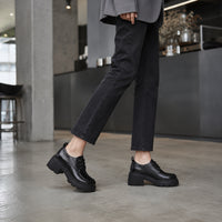 Mocassin Femme Plateforme À Lacets - porté