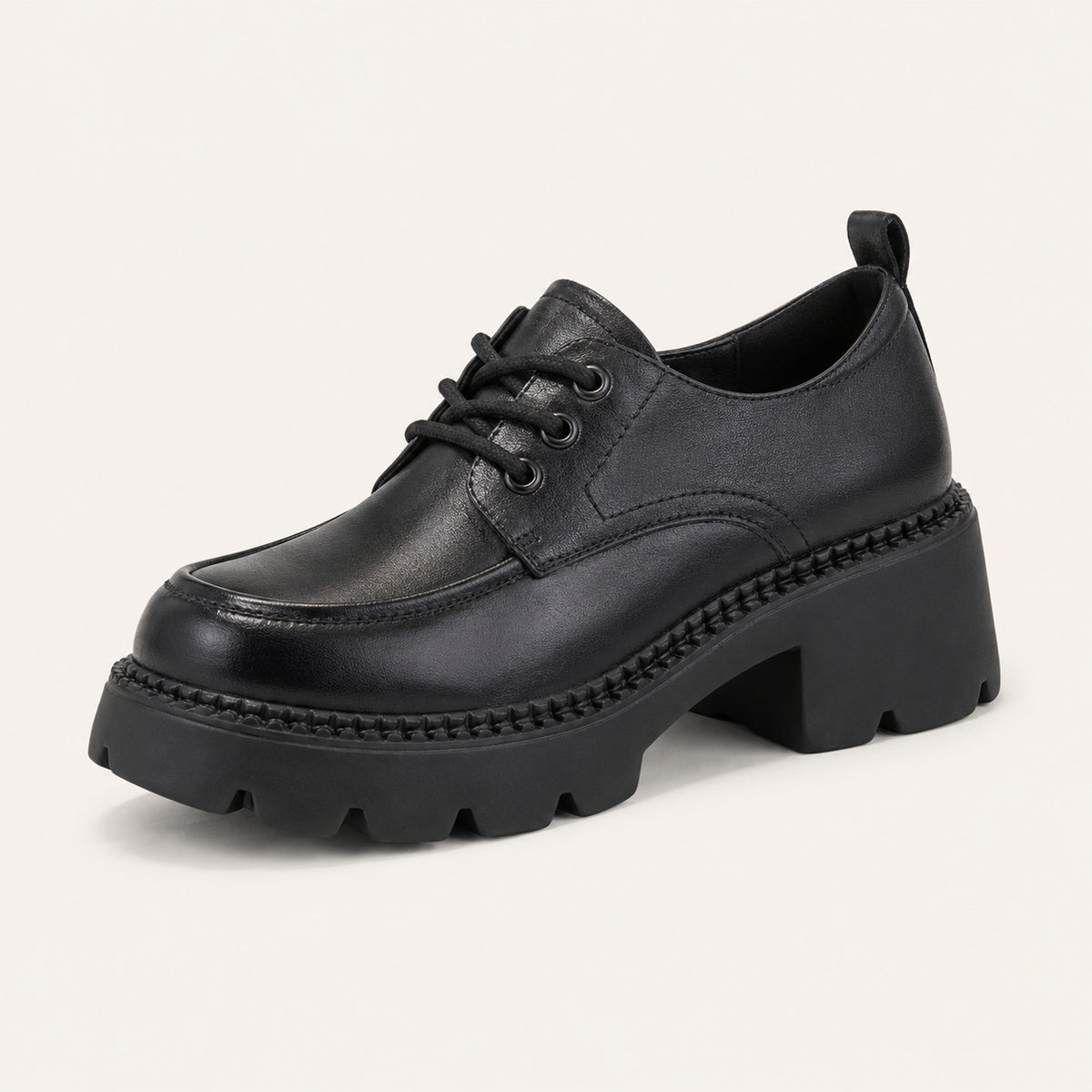 Mocassin Femme Plateforme À Lacets - vue 3/4