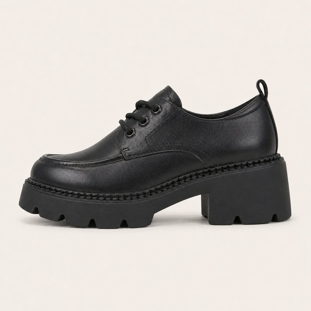 Mocassin Femme Plateforme À Lacets - vue de côté