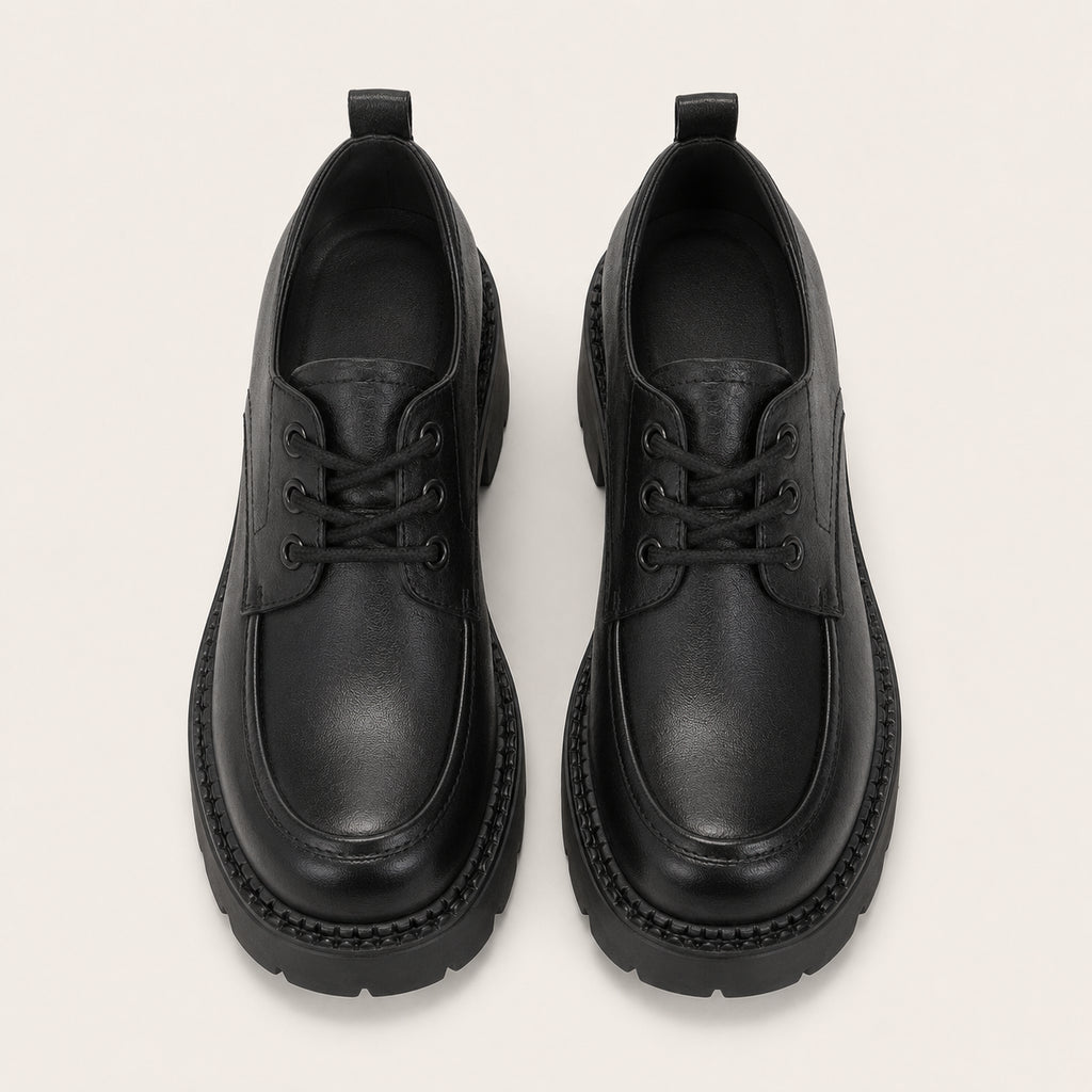 Mocassin Femme Plateforme À Lacets - vue du dessus