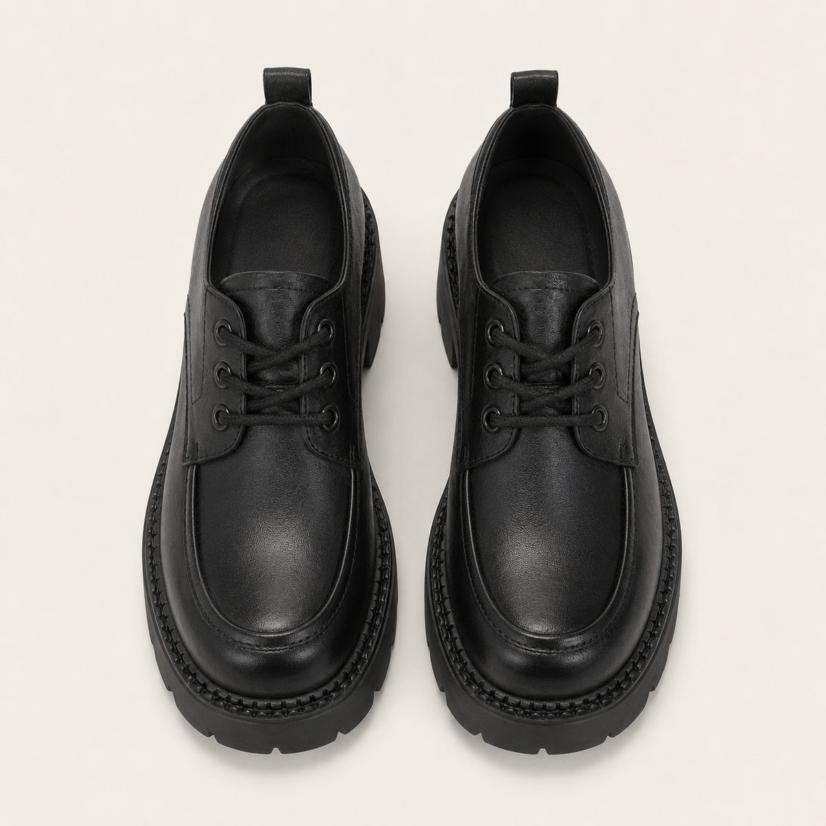 Mocassin Femme Plateforme À Lacets - vue du dessus