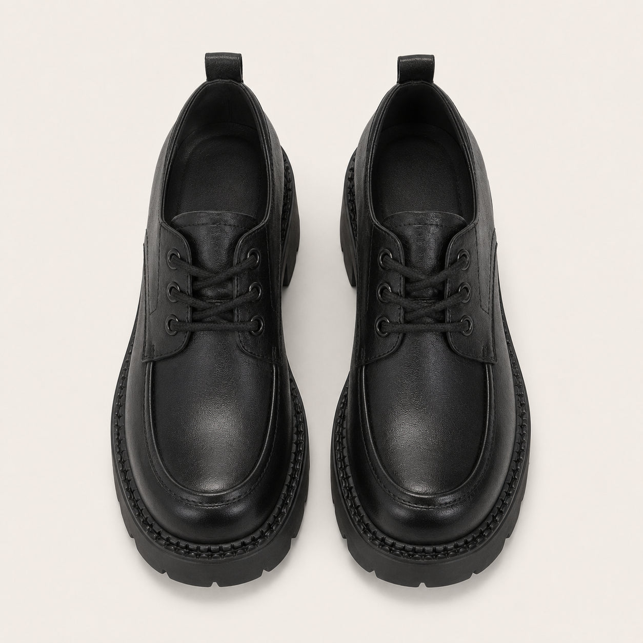 Mocassin Femme Plateforme À Lacets - vue du dessus