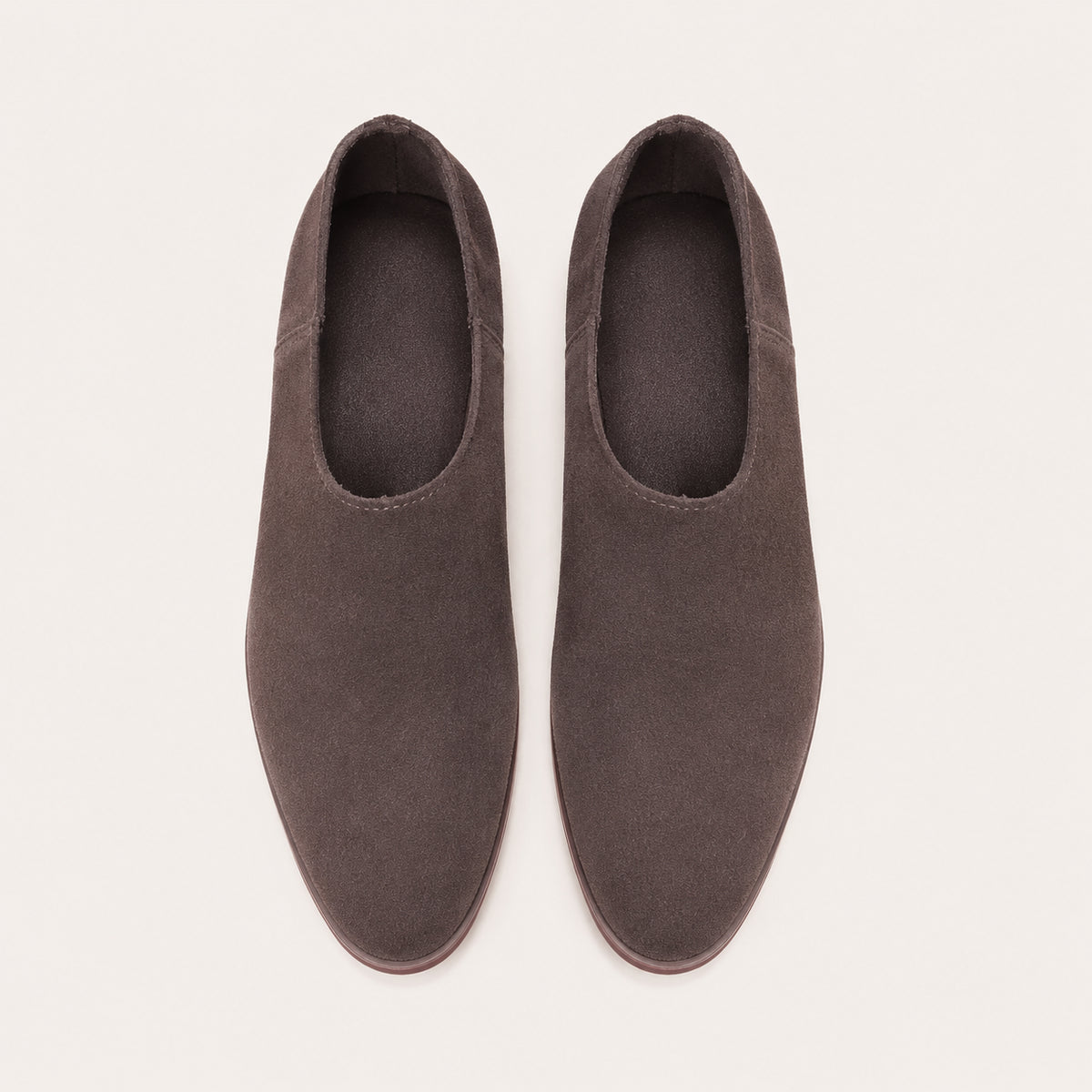 Mocassin Fin Femme En Croûte De Cuir À Bout Pointu - vue du dessus