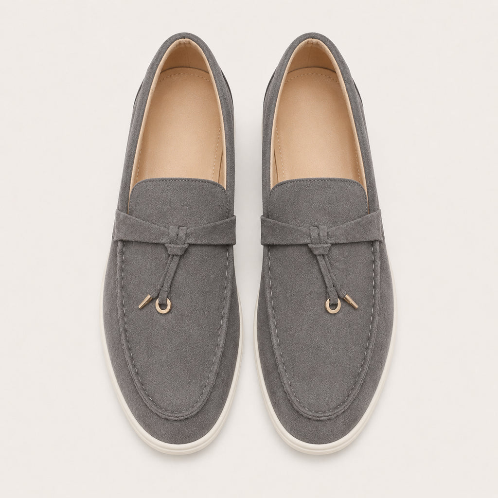 Mocassin Gland Homme En Suédine Gris - vue du dessus