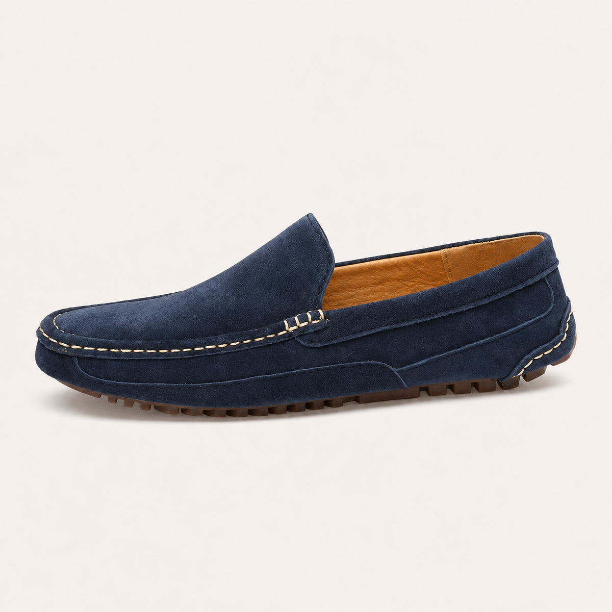 Mocassin Homme Bleu Marine En Daim - vue de côté