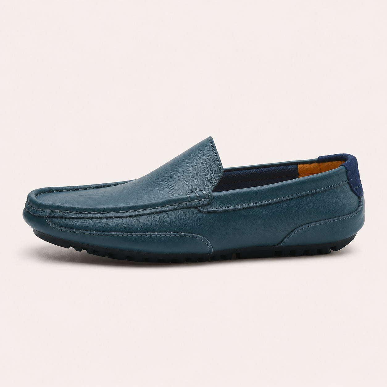 Mocassin Homme Cuir Bleu - vue de côté