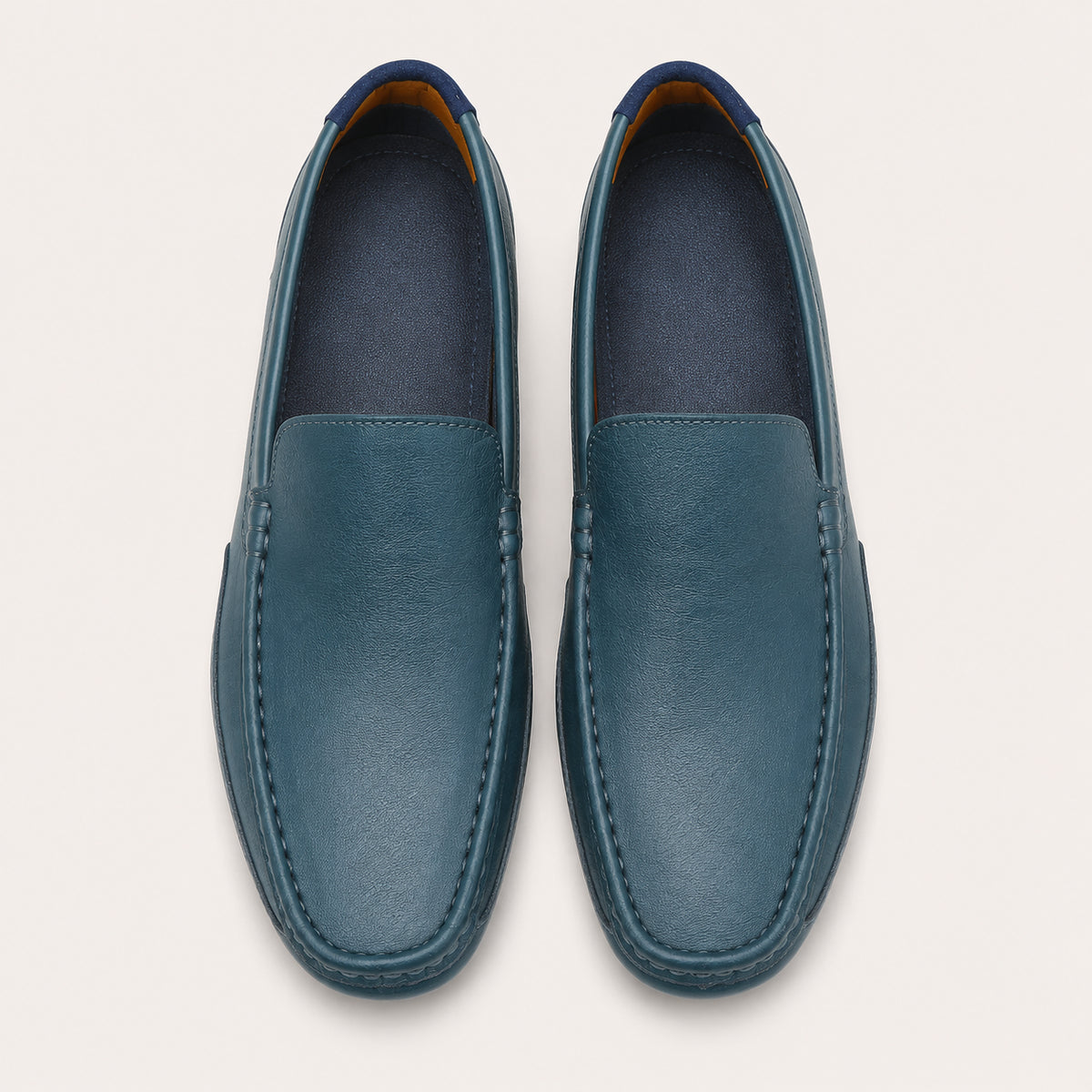 Mocassin Homme Cuir Bleu - vue du dessus