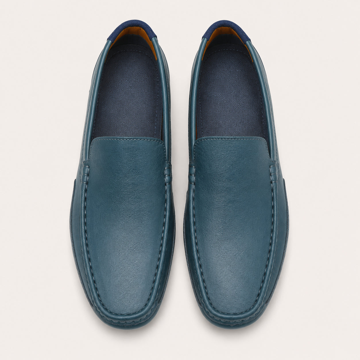 Mocassin Homme Cuir Bleu - vue du dessus