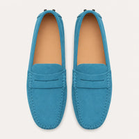 Mocassin Homme En Daim Bleu - vue du dessus