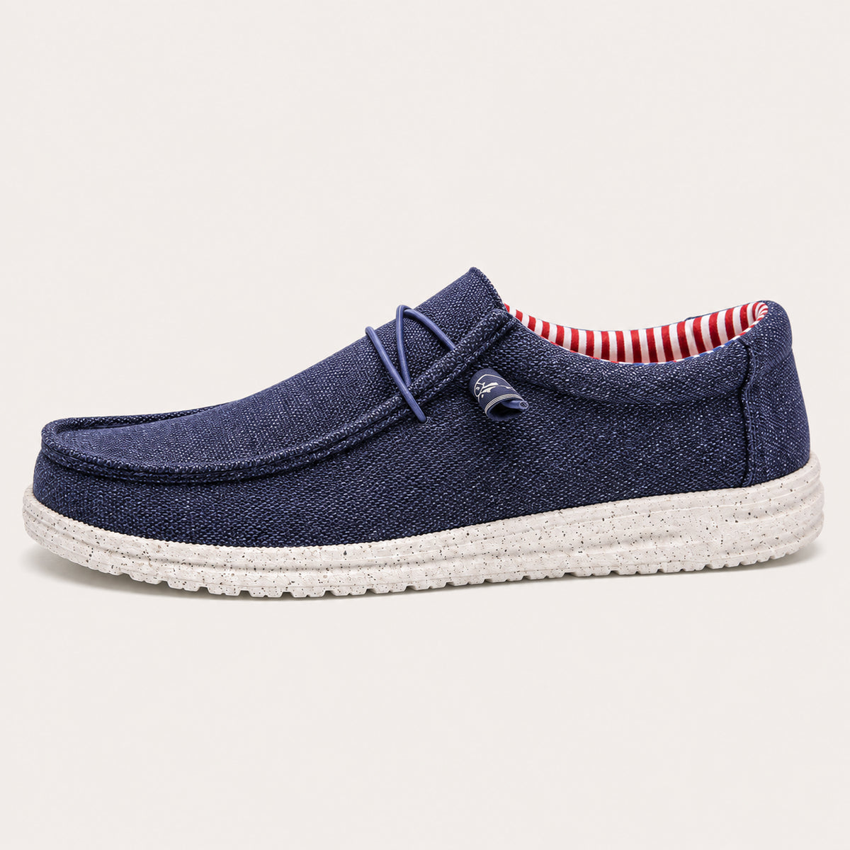 Mocassin Homme En Toile Bleu - vue 3/4