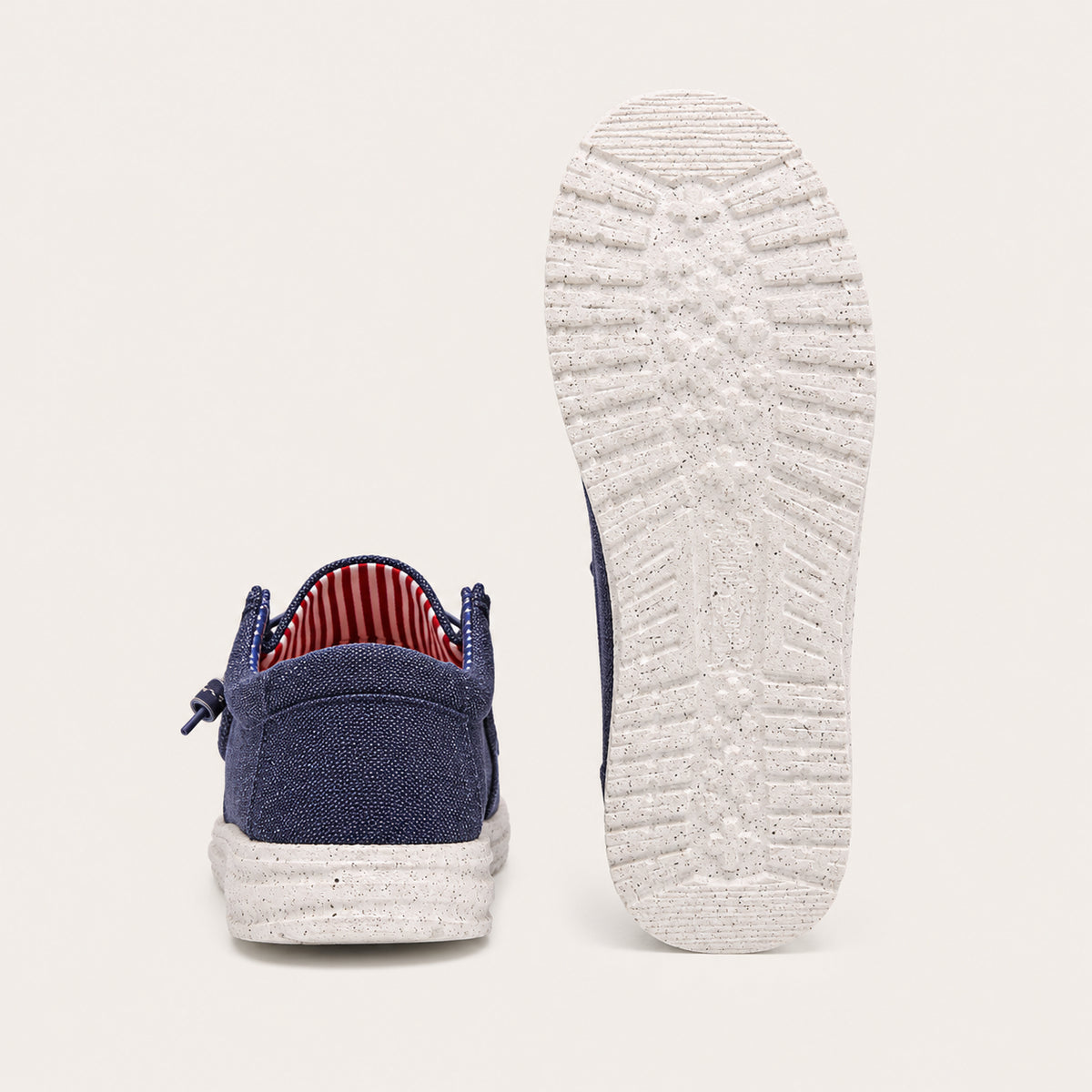 Mocassin Homme En Toile Bleu - vue 3/4