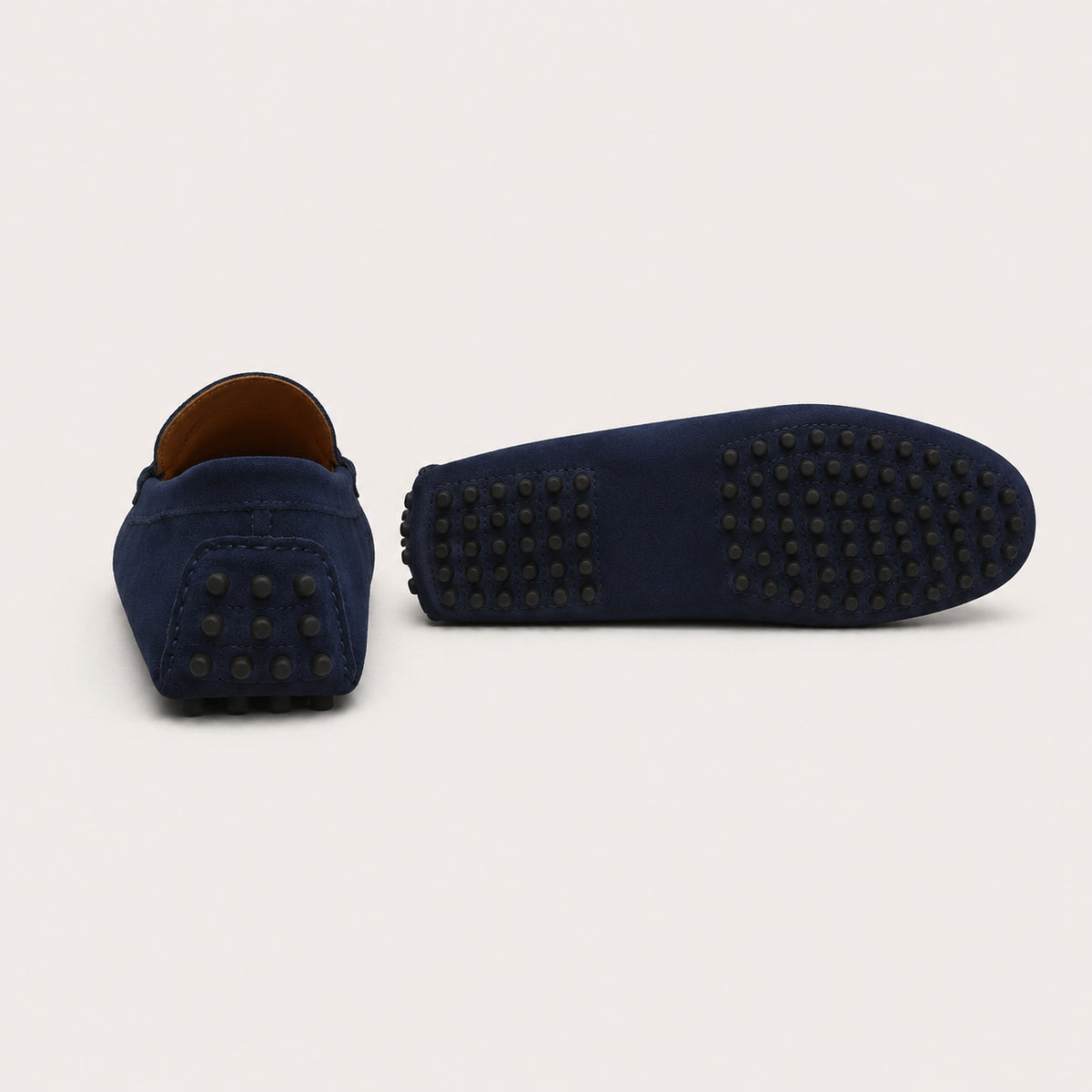 Mocassin Homme Été En Cuir Suédé Bleu - vue de la semelle