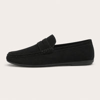 Mocassin Homme Été En Suédine Noir - vue 3/4