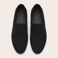 Mocassin Homme Été En Suédine Noir - vue 3/4