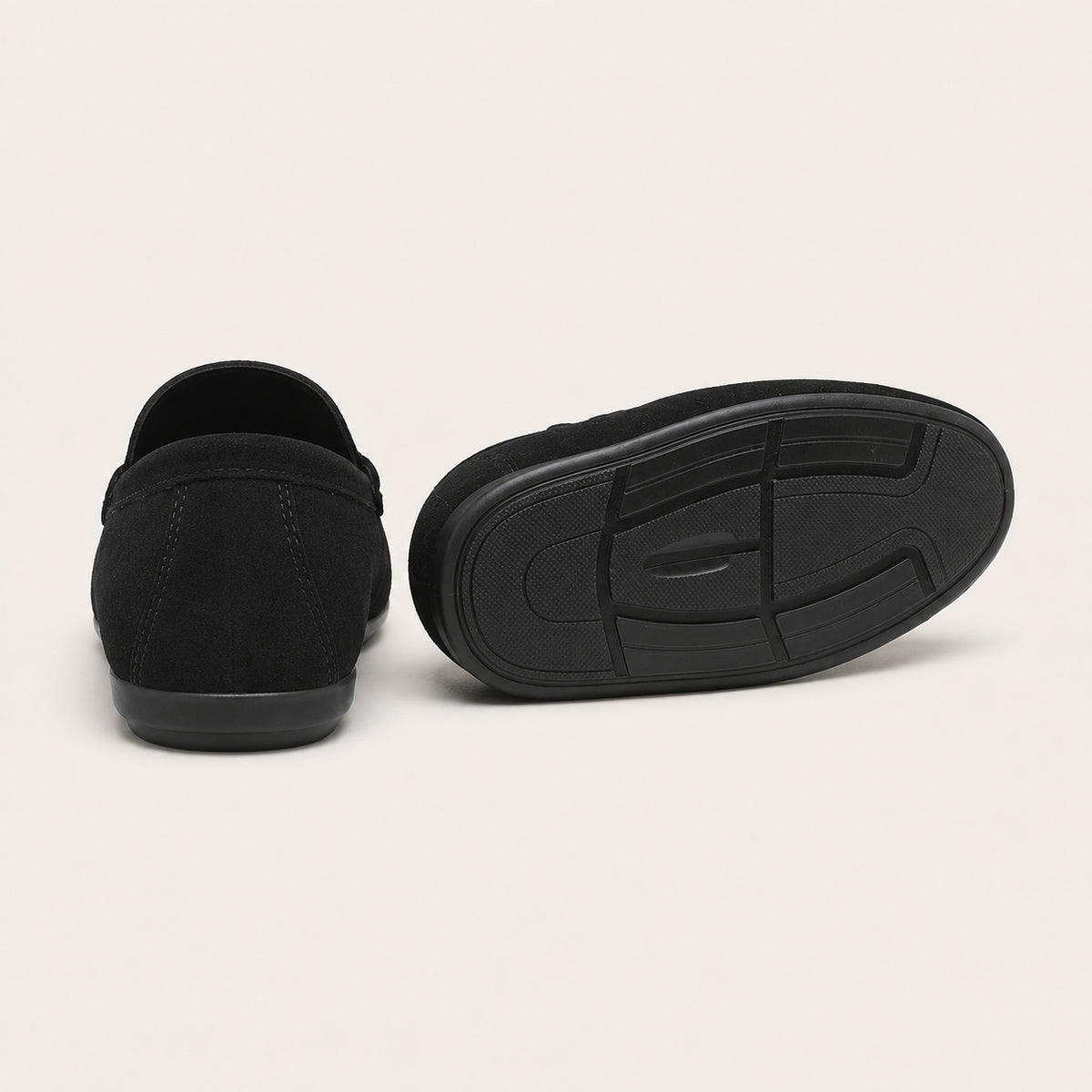 Mocassin Homme Été En Suédine Noir - vue 3/4