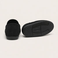 Mocassin Homme Été En Suédine Noir - vue 3/4