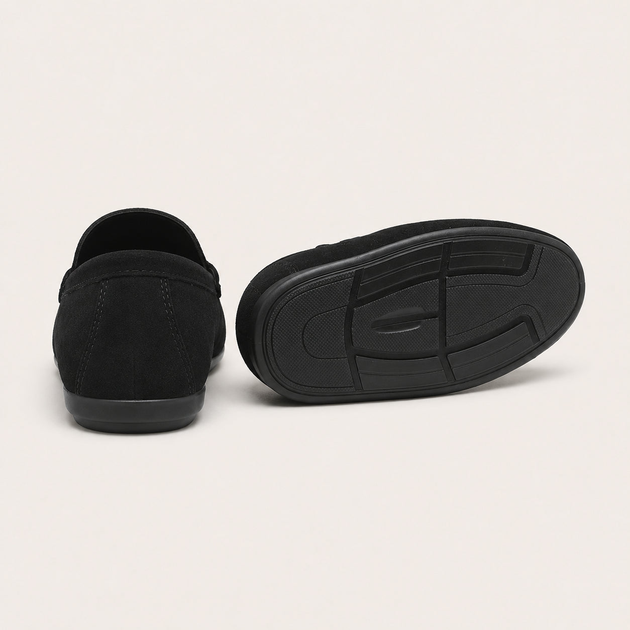 Mocassin Homme Été En Suédine Noir - vue 3/4