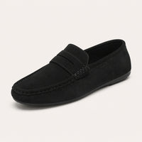 Mocassin Homme Été En Suédine Noir - vue 3/4