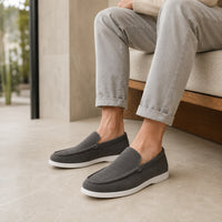 Mocassin Homme Gris Suède - porté