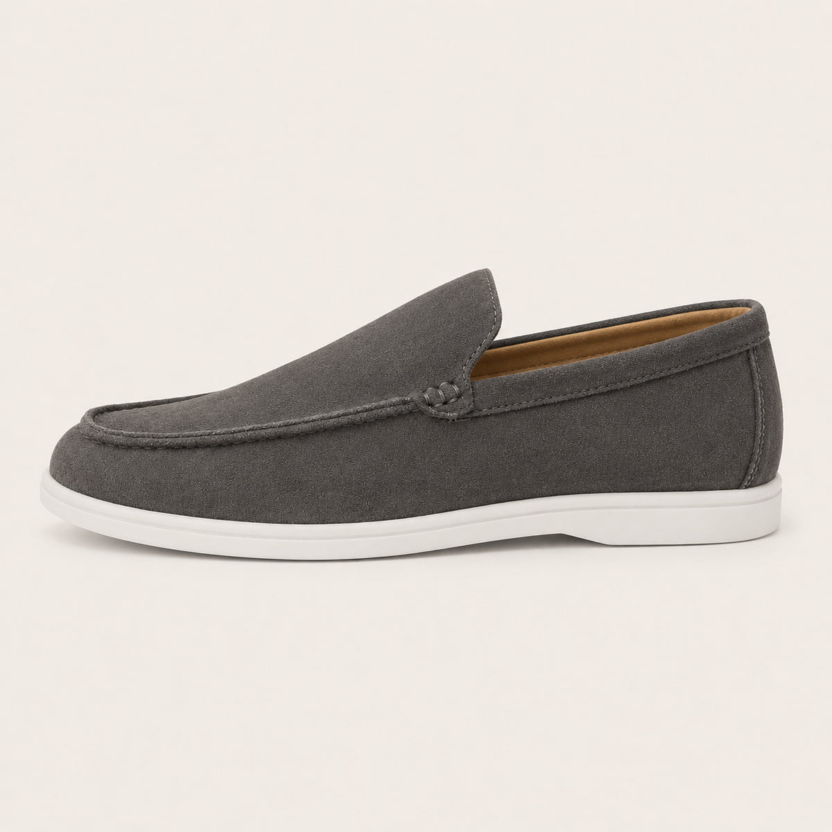 Mocassin Homme Gris Suède - vue de côté