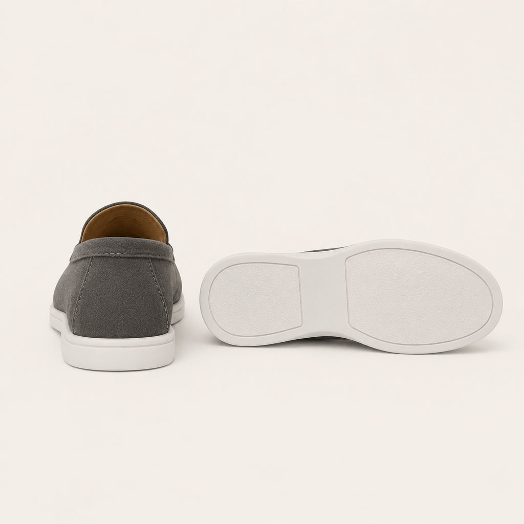 Mocassin Homme Gris Suède - vue de la semelle