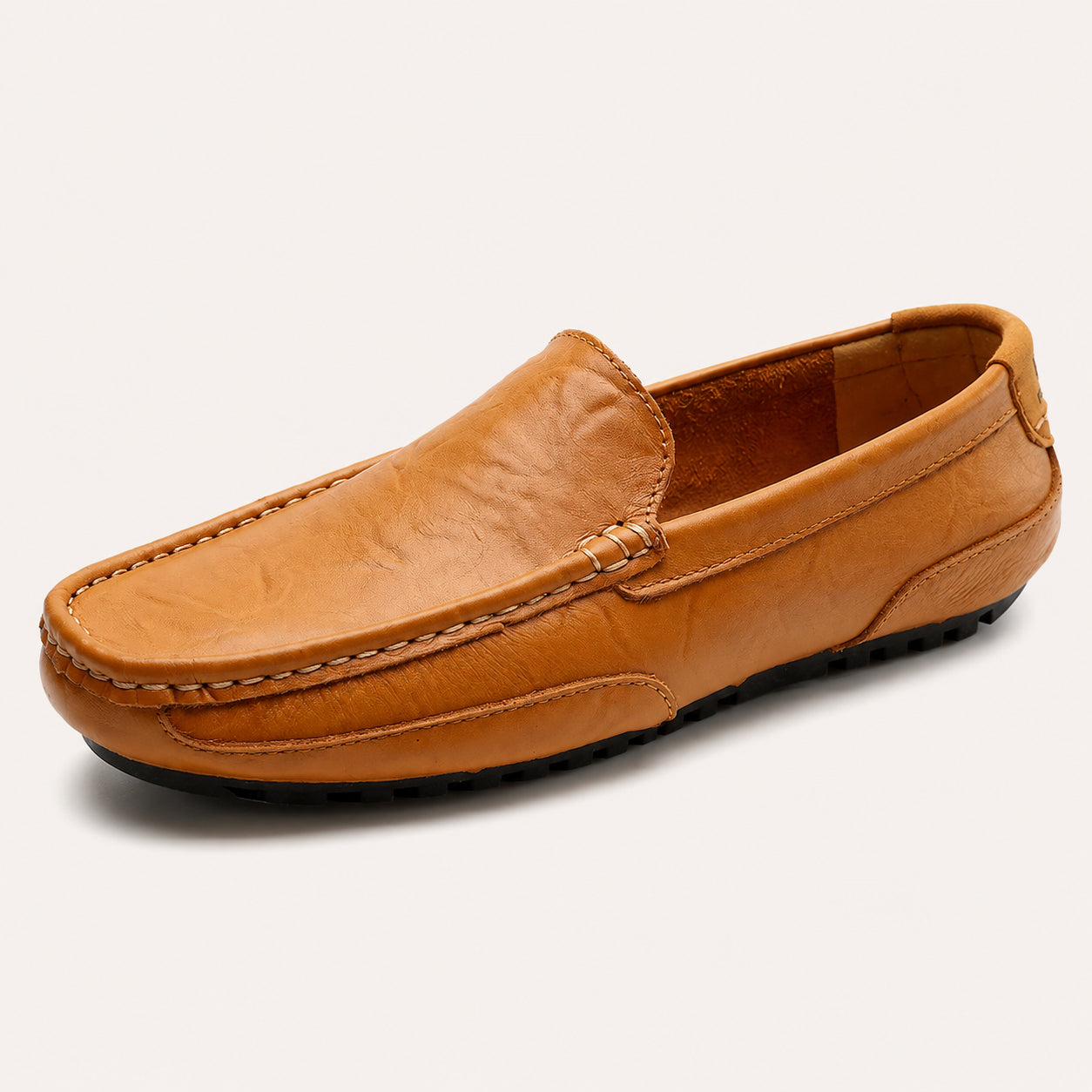 Mocassin Homme Luxe En Cuir Marron - vue 3/4