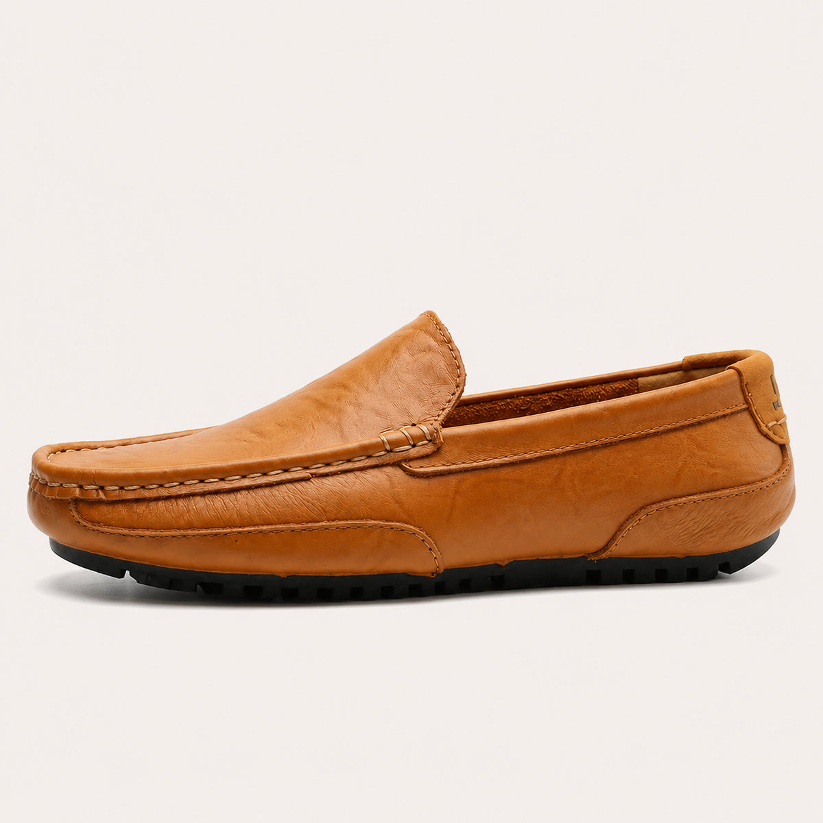 Mocassin Homme Luxe En Cuir Marron - vue de côté