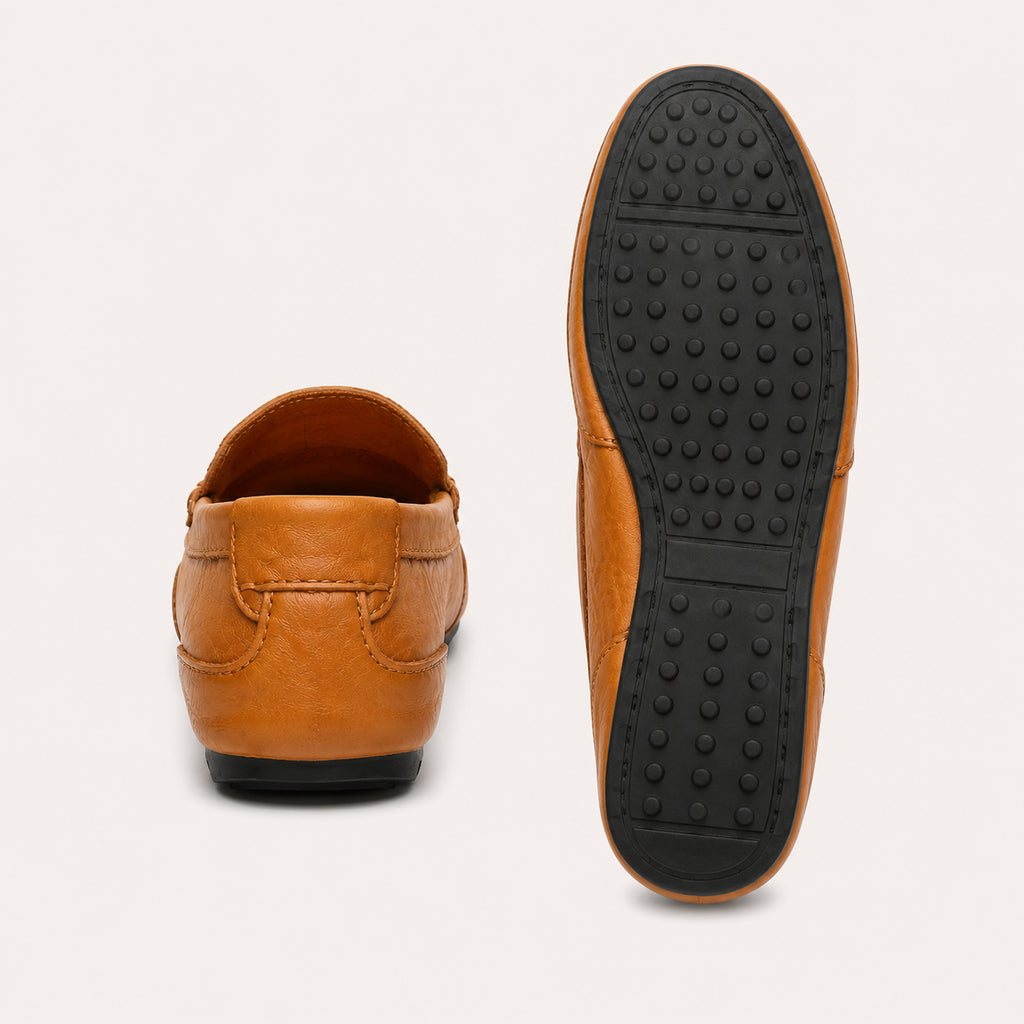 Mocassin Homme Luxe En Cuir Marron - vue de la semelle